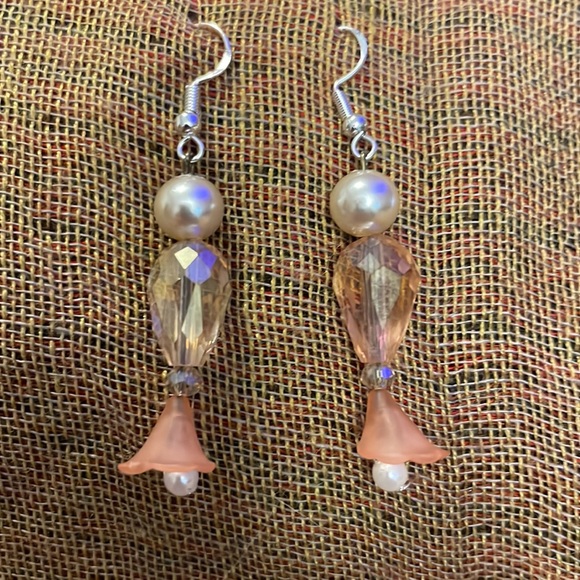 Handmade Jewelry Luminous Blooms Collection Earrings w New & Upcycled Beads - Picture 2 of 3